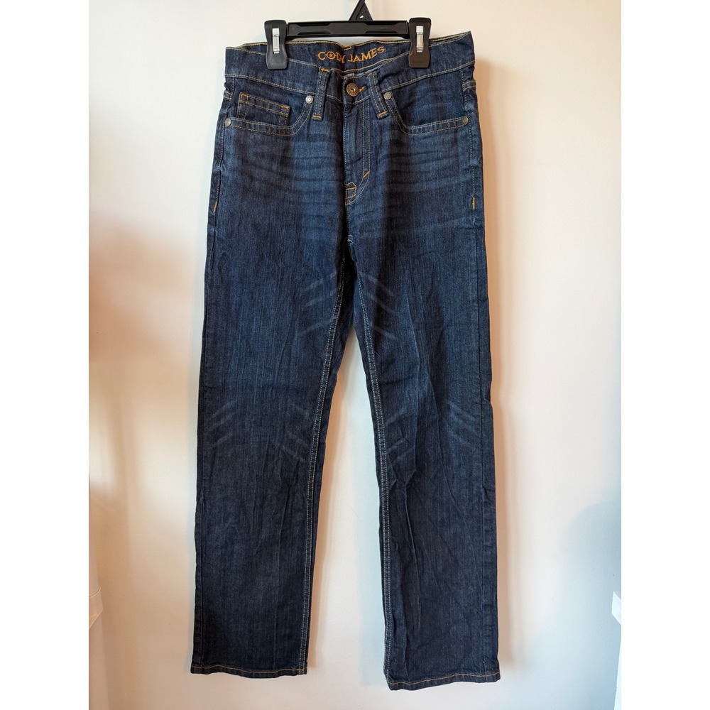 Cody James Mens Dark Wash Straight Leg Western Denim Jeans 30x32 Indigo